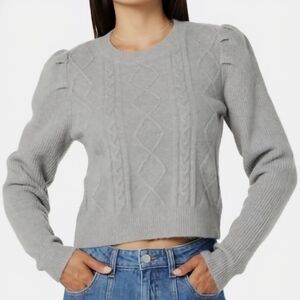 The Drop Size XL Womens Grey Soft Crop Cable Design Sweater NWT